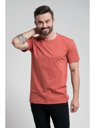 Bavlněné triko CityZen, cihlové, kulatý výstřih