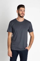 Bavlněné triko CityZen, šedé, kulatý výstřih 